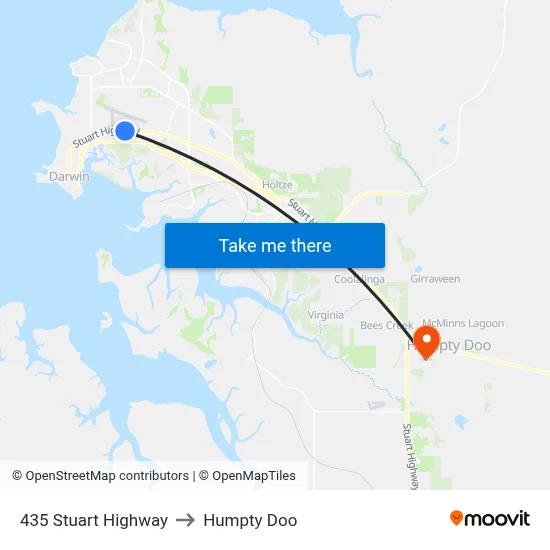 435 Stuart Highway to Humpty Doo map
