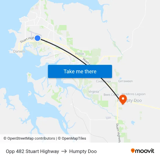 Opp 482 Stuart Highway to Humpty Doo map