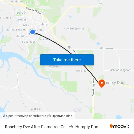 Rosebery Dve After Flametree Cct to Humpty Doo map