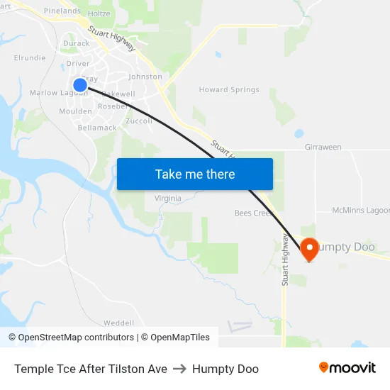 Temple Tce After Tilston Ave to Humpty Doo map