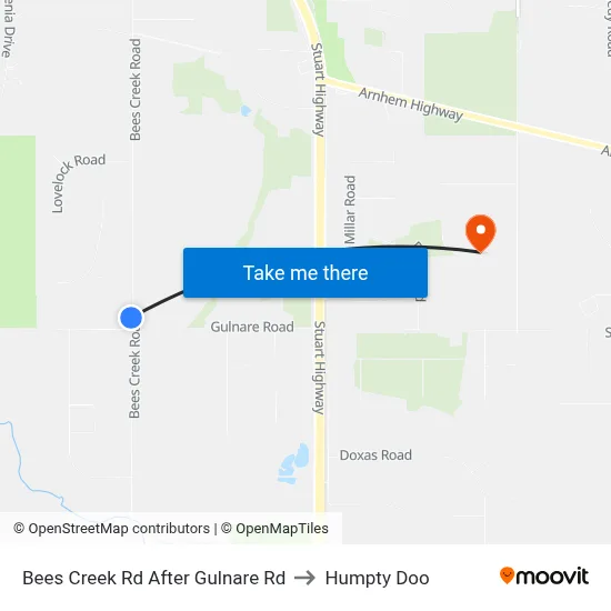 Bees Creek Rd After Gulnare Rd to Humpty Doo map