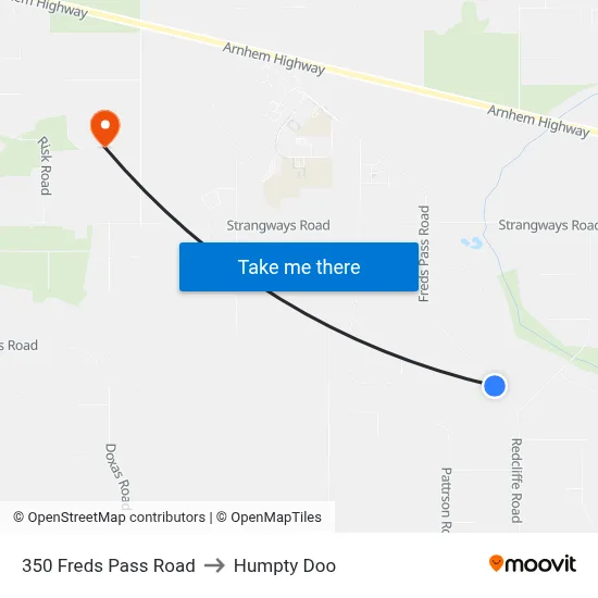 350 Freds Pass Road to Humpty Doo map