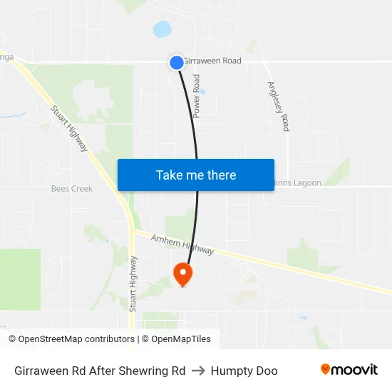 Girraween Rd After Shewring Rd to Humpty Doo map