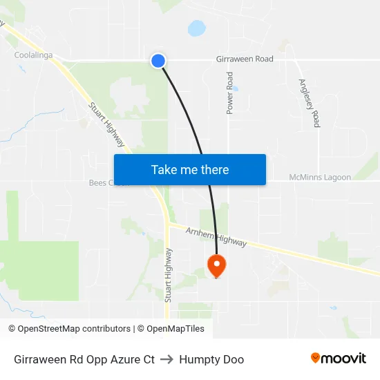 Girraween Rd Opp Azure Ct to Humpty Doo map