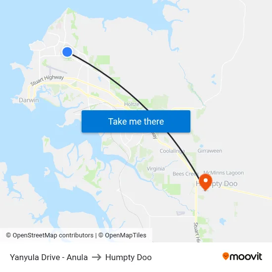 Yanyula Drive - Anula to Humpty Doo map
