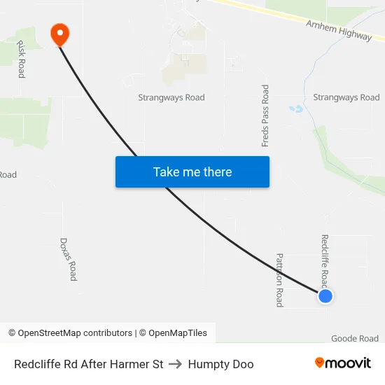 Redcliffe Rd After Harmer St to Humpty Doo map