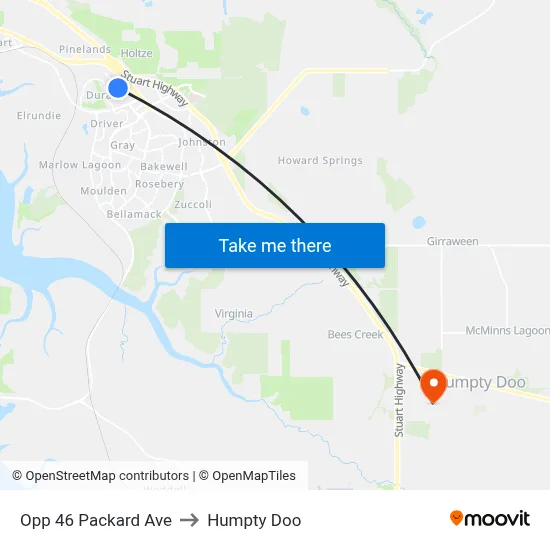 Opp 46 Packard Ave to Humpty Doo map
