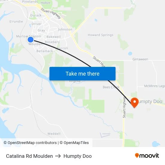 Catalina Rd Moulden to Humpty Doo map