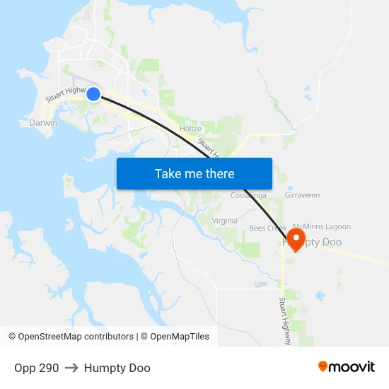 Opp 290 to Humpty Doo map