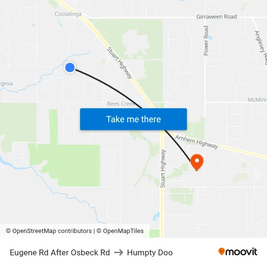 Eugene Rd After Osbeck Rd to Humpty Doo map