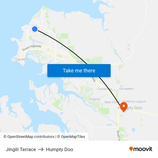 Jingili Terrace to Humpty Doo map