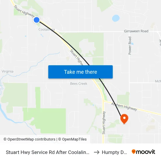 Stuart Hwy Service Rd After Coolalinga to Humpty Doo map