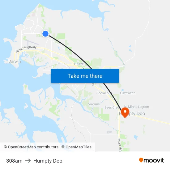 308am to Humpty Doo map