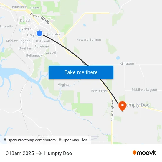 313am 2025 to Humpty Doo map