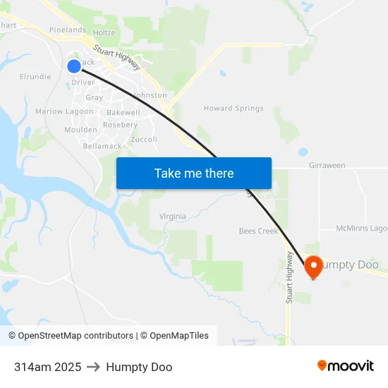 314am 2025 to Humpty Doo map