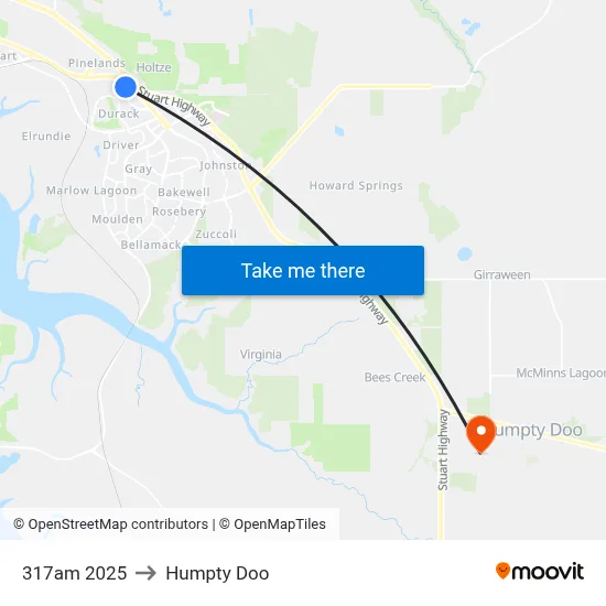 317am 2025 to Humpty Doo map
