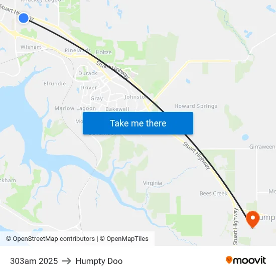303am 2025 to Humpty Doo map