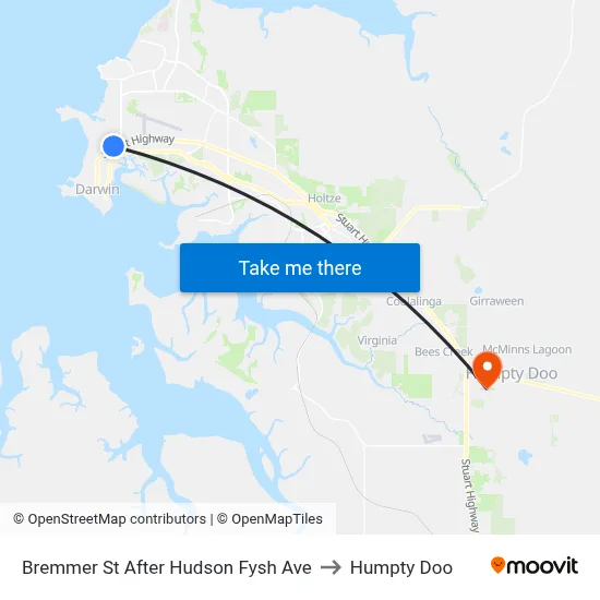 Bremmer St After Hudson Fysh Ave to Humpty Doo map