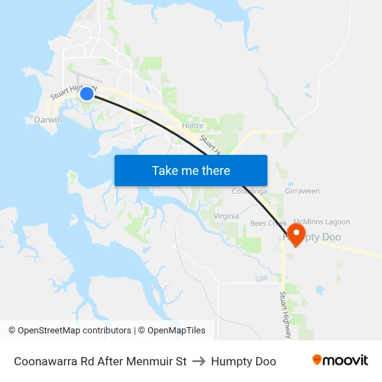 Coonawarra Rd After Menmuir St to Humpty Doo map