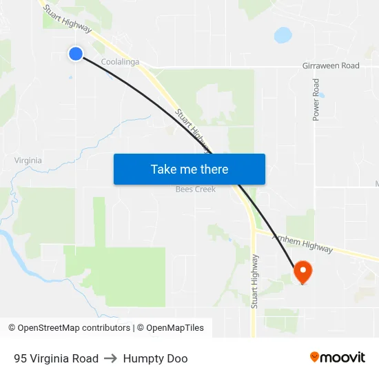 95 Virginia Road to Humpty Doo map