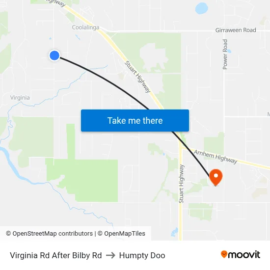 Virginia Rd After Bilby Rd to Humpty Doo map