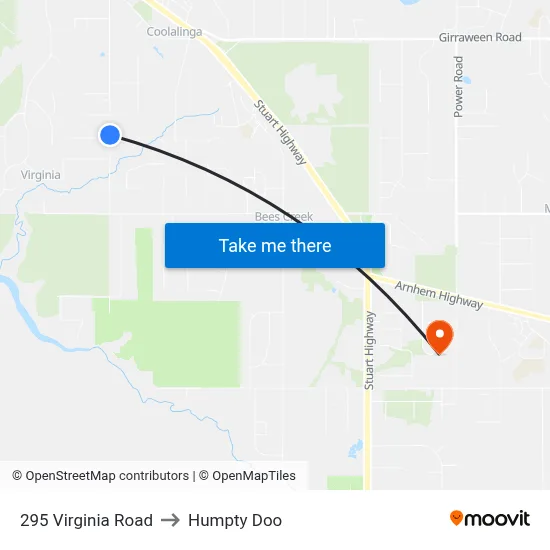 295 Virginia Road to Humpty Doo map