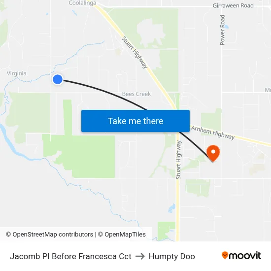 Jacomb Pl Before Francesca Cct to Humpty Doo map