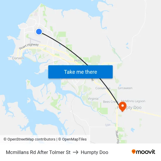 Mcmillans Rd After Tolmer St to Humpty Doo map
