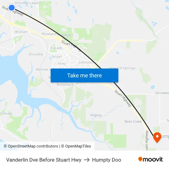 Vanderlin Dve Before Stuart Hwy to Humpty Doo map