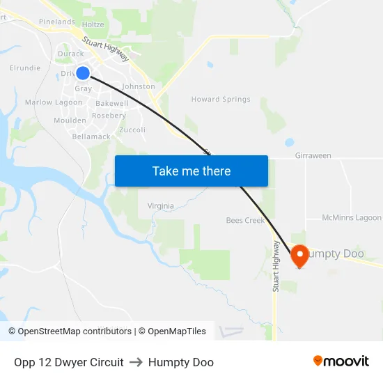 Opp 12 Dwyer Circuit to Humpty Doo map