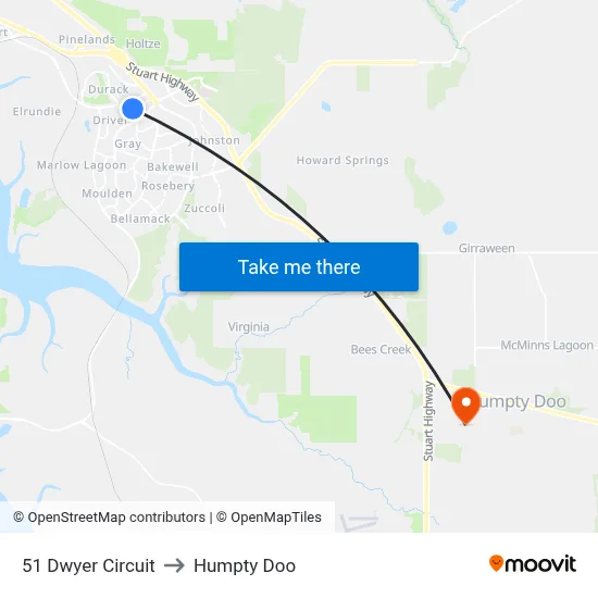 51 Dwyer Circuit to Humpty Doo map