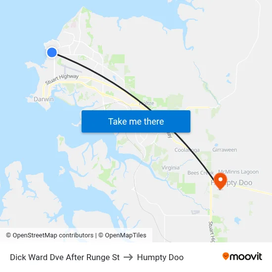 Dick Ward Dve After Runge St to Humpty Doo map