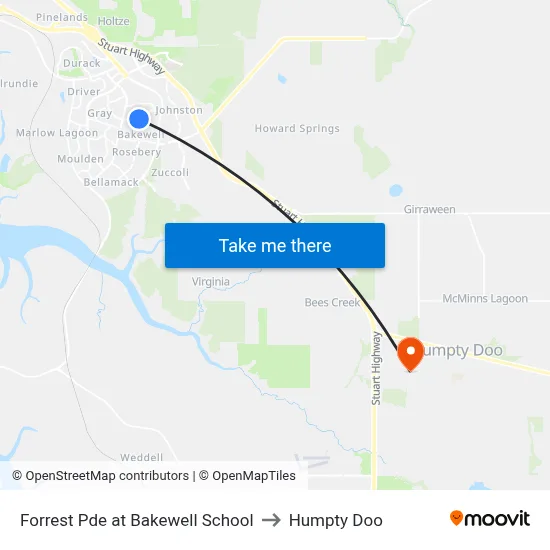 Forrest Pde at Bakewell School to Humpty Doo map