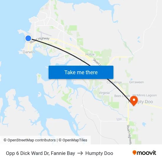 Opp 6 Dick Ward Dr, Fannie Bay to Humpty Doo map