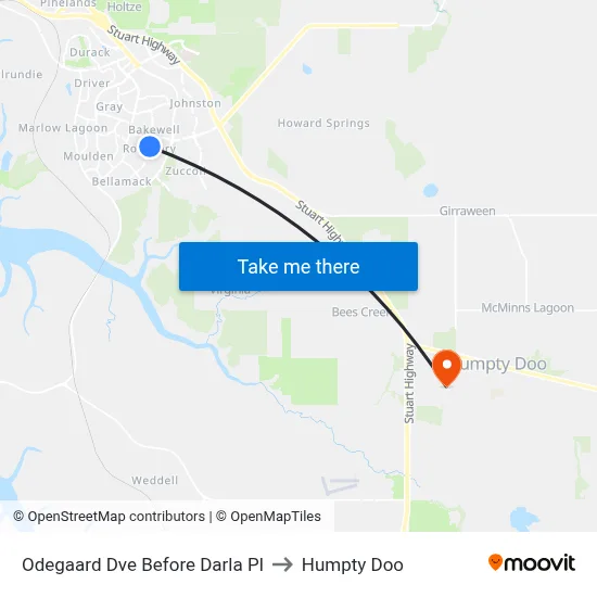 Odegaard Dve Before Darla Pl to Humpty Doo map