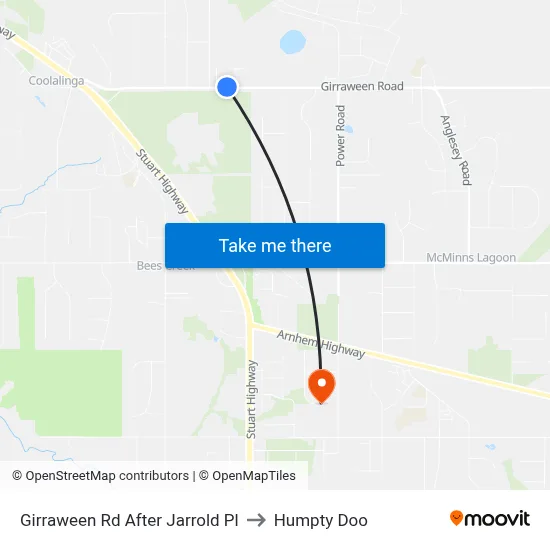 Girraween Rd After Jarrold Pl to Humpty Doo map