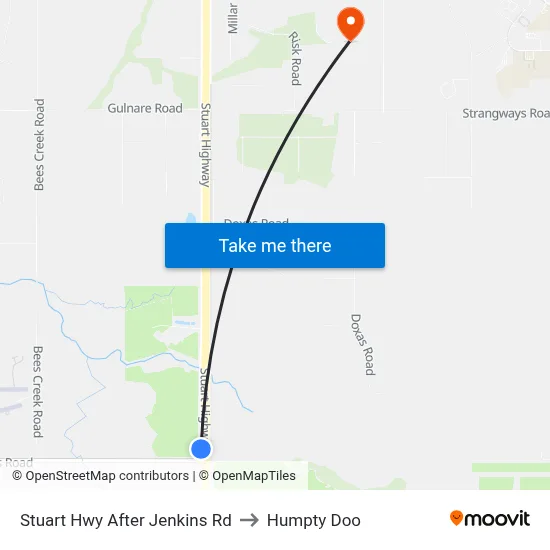 Stuart Hwy After Jenkins Rd to Humpty Doo map