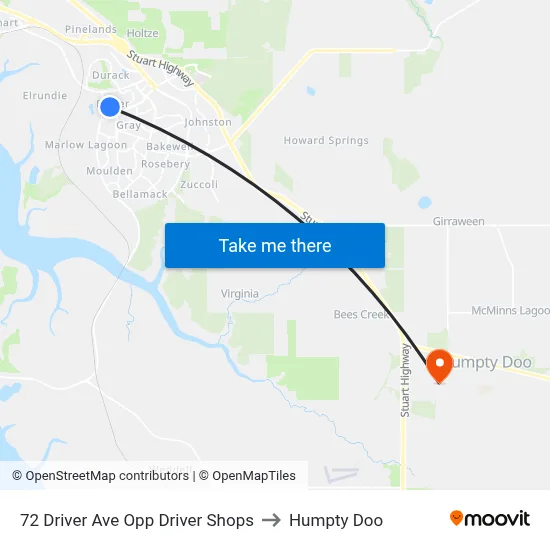 72 Driver Ave Opp Driver Shops to Humpty Doo map