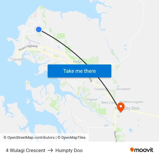 4 Wulagi Crescent to Humpty Doo map