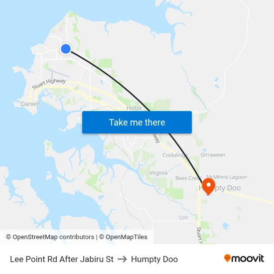 Lee Point Rd After Jabiru St to Humpty Doo map