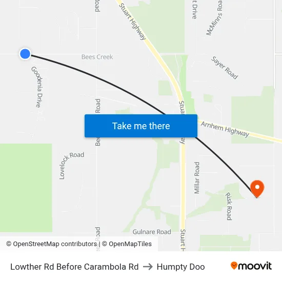Lowther Rd Before Carambola Rd to Humpty Doo map