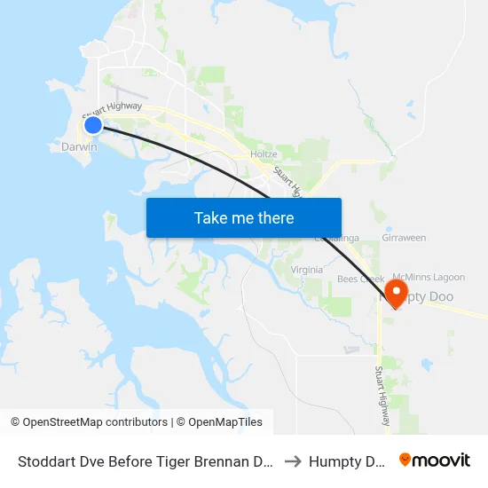 Stoddart Dve Before Tiger Brennan Dve to Humpty Doo map