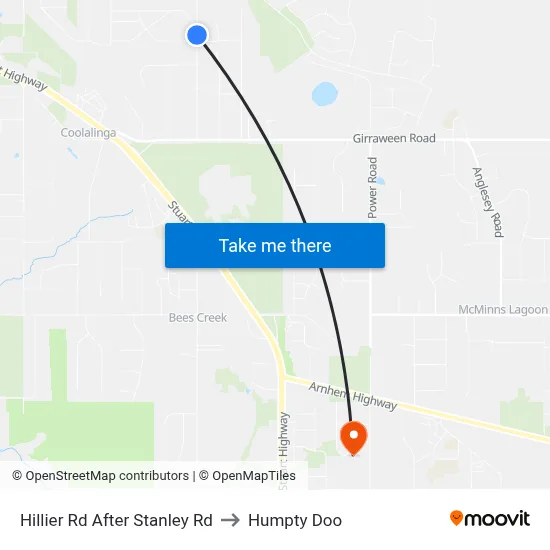 Hillier Rd After Stanley Rd to Humpty Doo map