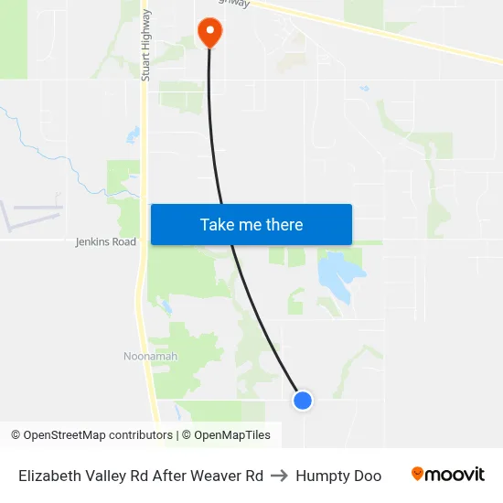 Elizabeth Valley Rd After Weaver Rd to Humpty Doo map