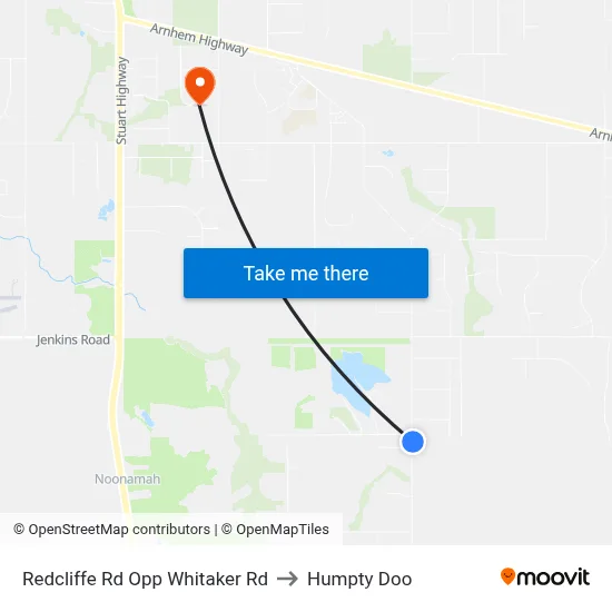 Redcliffe Rd Opp Whitaker Rd to Humpty Doo map