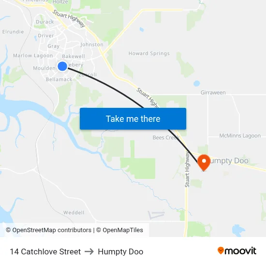 14 Catchlove Street to Humpty Doo map