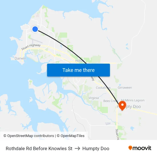 Rothdale Rd Before Knowles St to Humpty Doo map