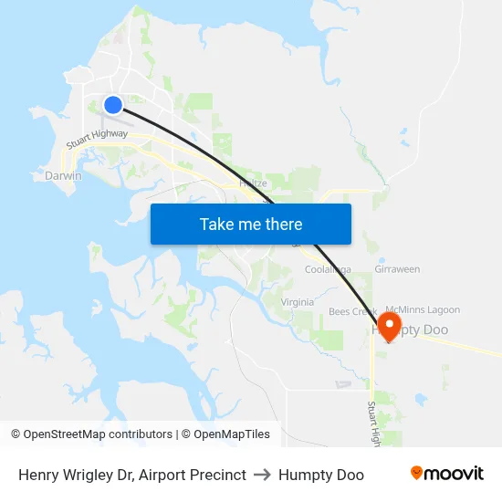 Henry Wrigley Dr, Airport Precinct to Humpty Doo map