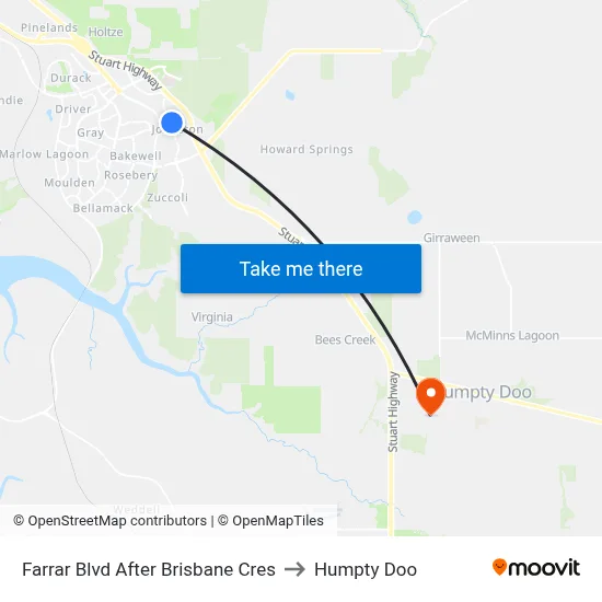 Farrar Blvd After Brisbane Cres to Humpty Doo map
