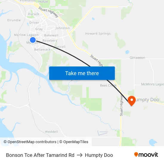 Bonson Tce After Tamarind Rd to Humpty Doo map